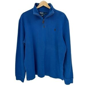 Ralph Lauren Men’s Polo Royal Blue 1/4 Zip Pullover, Large